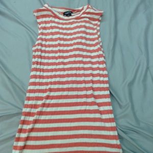 Coral and White Striped Rue 21 Top
